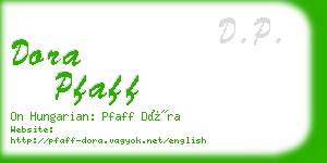 dora pfaff business card
